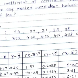 Correlation and Regression Handwritten Notes
