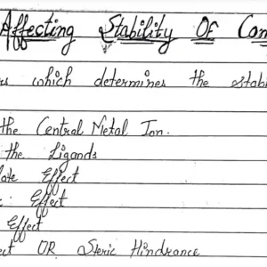 Factors Affecting Stability of Complexes Notes