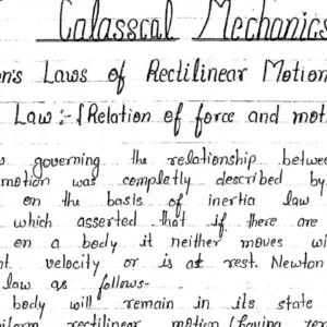Classical Mechanics Handwritten Notes Pdf